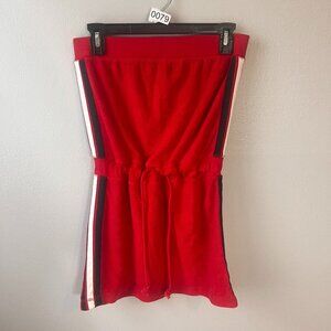 VTG Y2K Terry Cloth Dress Swim Beach Cover Up Red Small